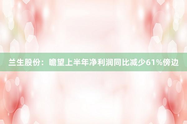   兰生股份：瞻望上半年净利润同比减少61%傍边