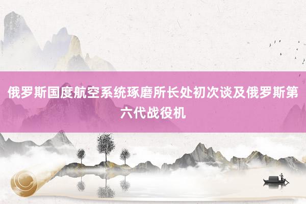   俄罗斯国度航空系统琢磨所长处初次谈及俄罗斯第六代战役机