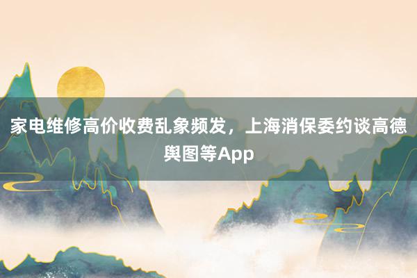   家电维修高价收费乱象频发，上海消保委约谈高德舆图等App