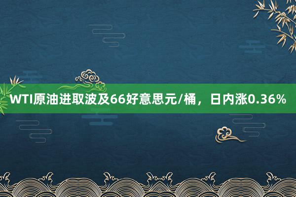   WTI原油进取波及66好意思元/桶，日内涨0.36%