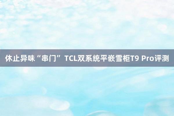   休止异味“串门” TCL双系统平嵌雪柜T9 Pro评测