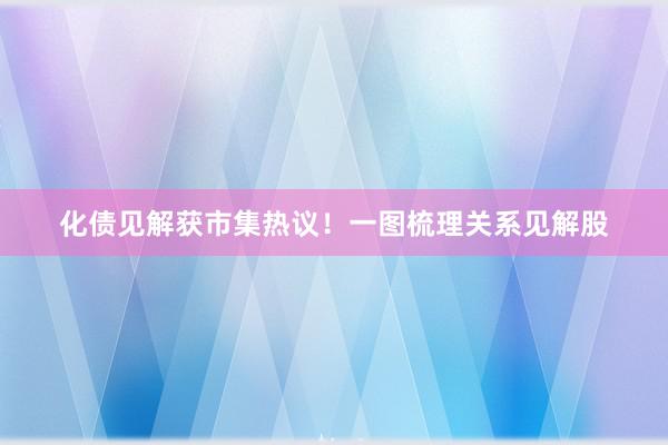   化债见解获市集热议！一图梳理关系见解股