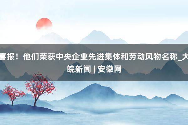   喜报！他们荣获中央企业先进集体和劳动风物名称_大皖新闻 | 安徽网